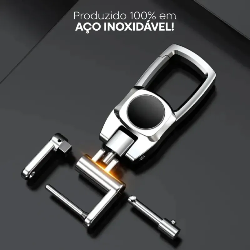 Chaveiro de Metal com Presilha de Segurança (Kit com 2)