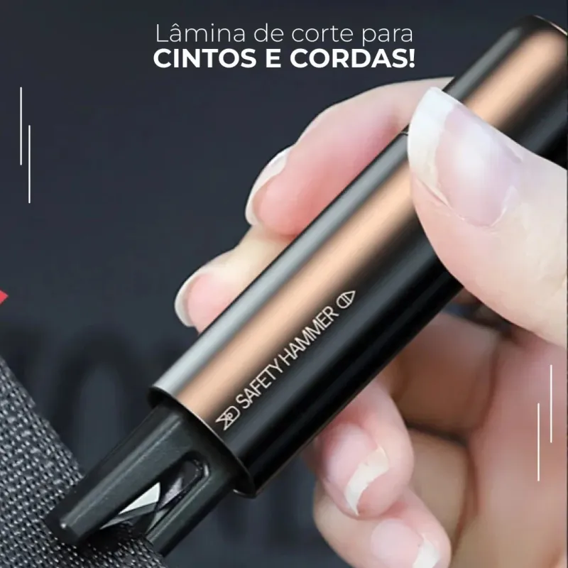Martelo de Emergência 2 em 1 com Corta-Cinto