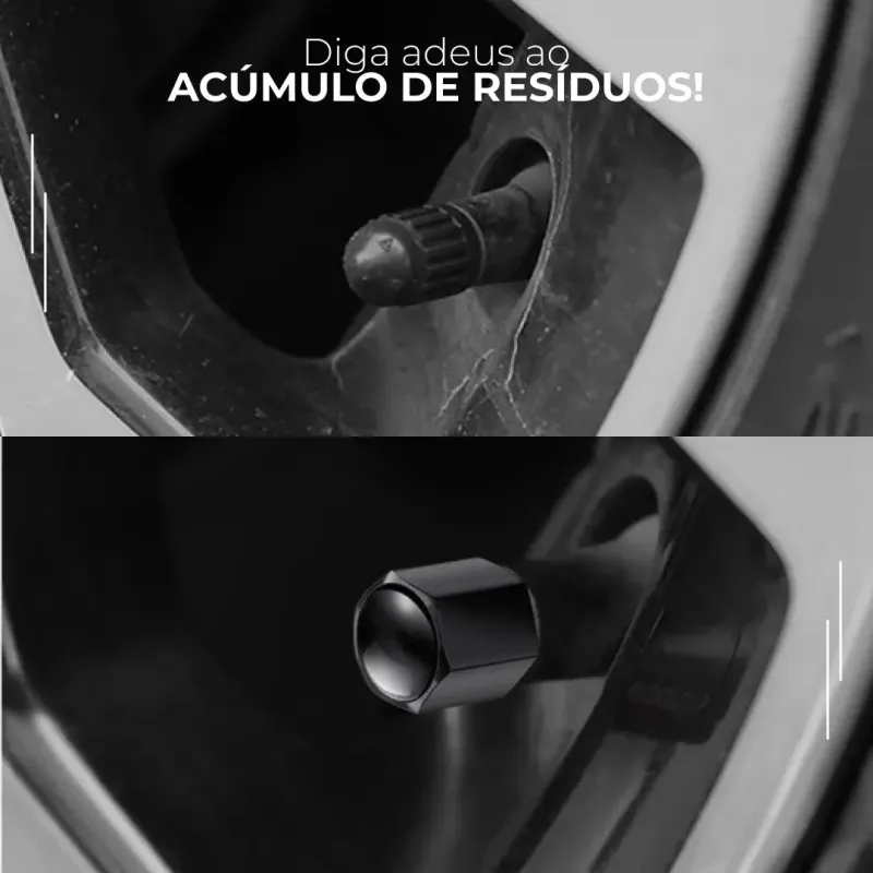 Tampas Metálicas para Bico de Pneu (Kit com 4)