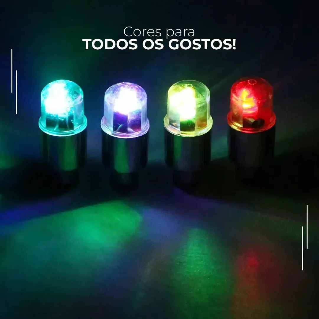 Tampas de LED para Bico de Pneu (Kit com 8)