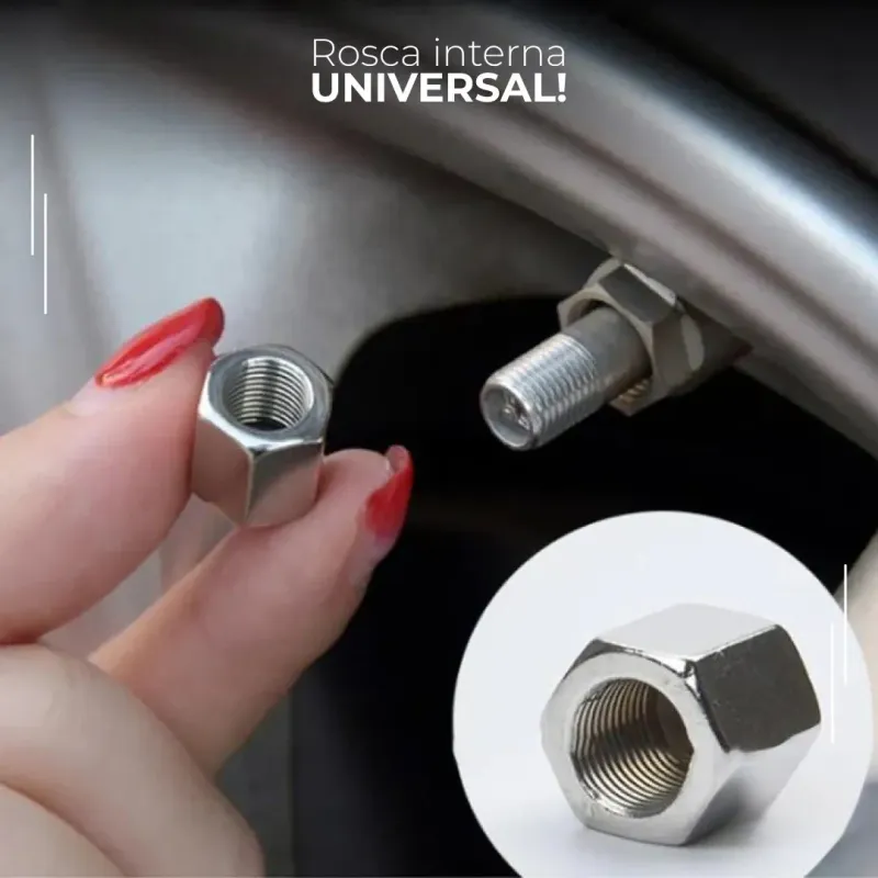 Tampas Metálicas para Bico de Pneu (Kit com 4)
