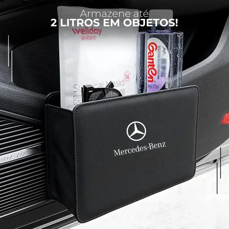 Lixeira e Organizador de Couro para Carro