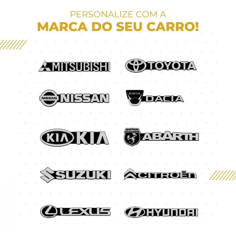 Emblema Adesivo 3D com a Marca do Carro