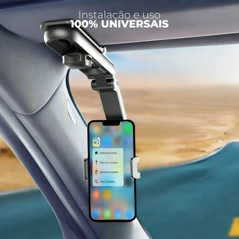 Suporte de Celular 4 em 1 para Retrovisor e Quebra-Sol