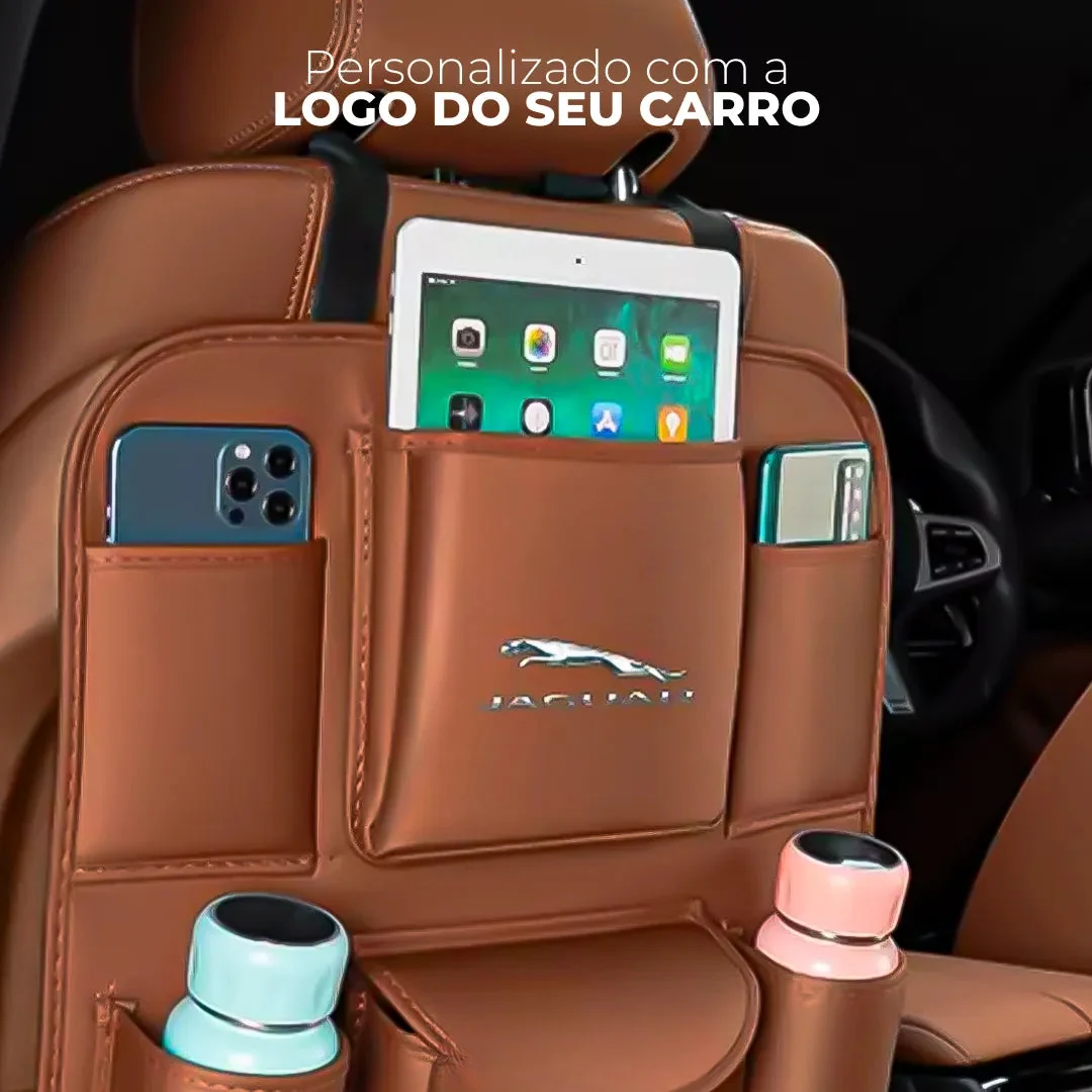 Organizador de Encosto de Banco em Couro