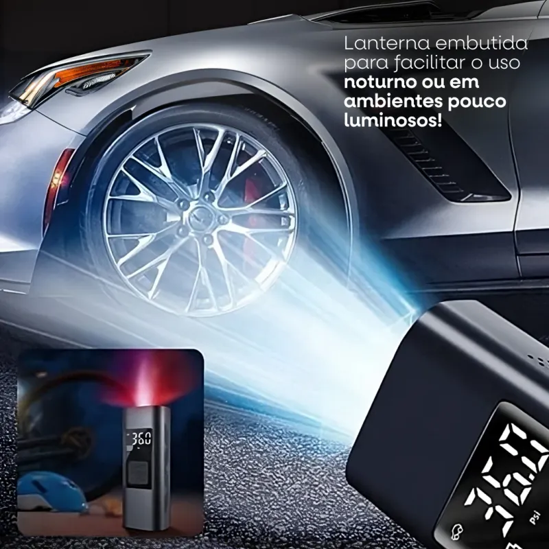 Compressor de Ar Portátil Recarregável