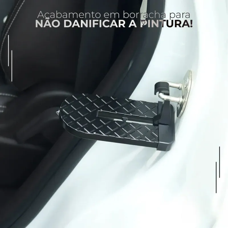 Degrau e Apoio de Porta 3 em 1 com Quebra-Vidros