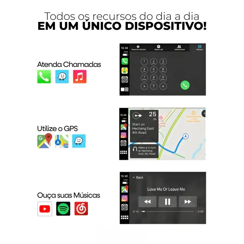 Adaptador CarPlay Sem Fio para Multimídia