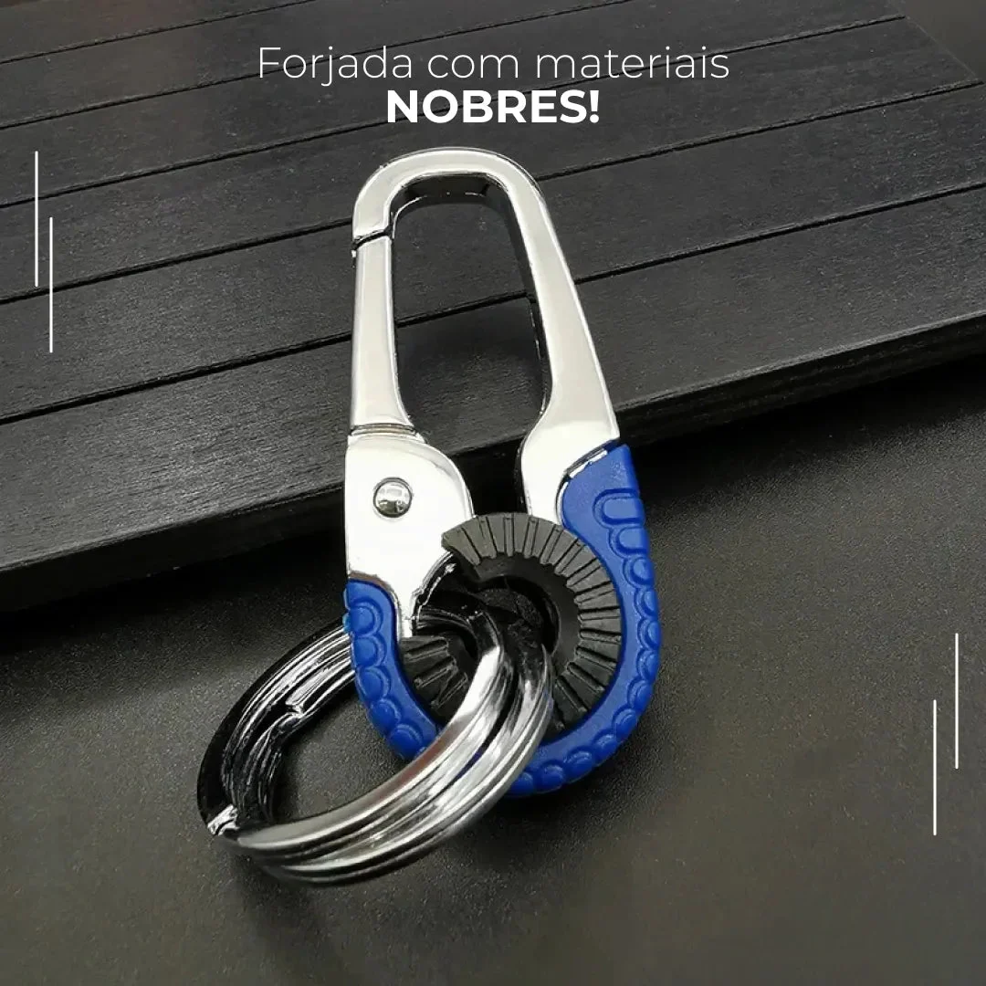 Chaveiro Mosquetão em Metal Forjado (Kit com 2)