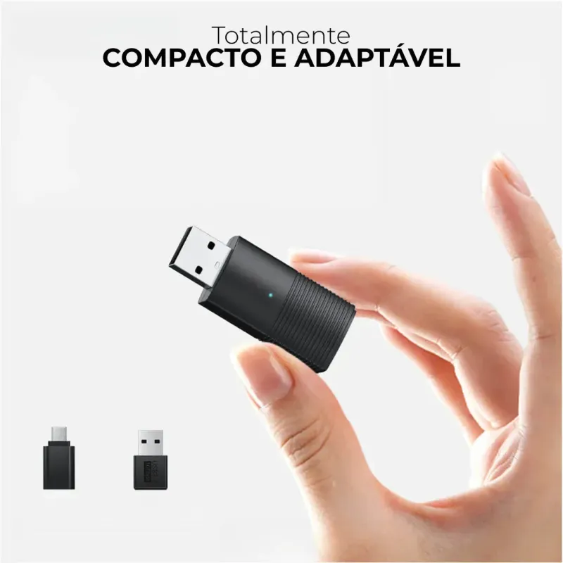 Adaptador CarPlay e Android Auto Sem Fio Mini