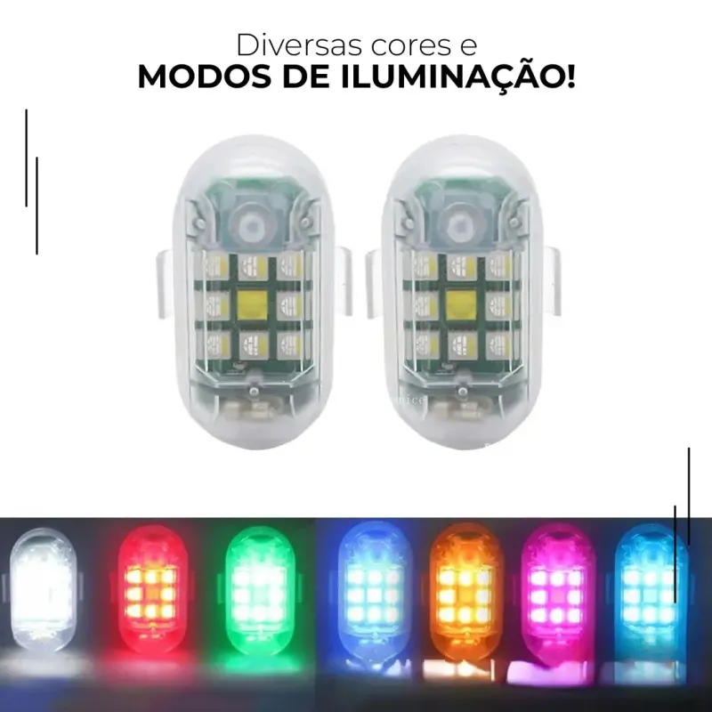 Mini Luz de LED Anti-Colisão com Controle Remoto