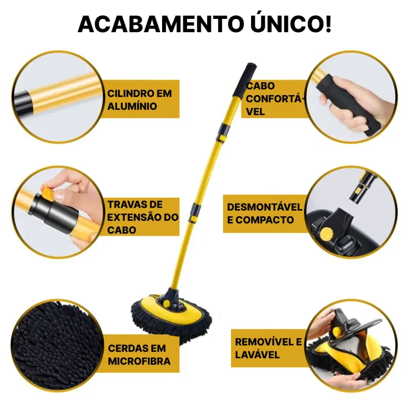 Escova de Lavagem Automotiva com Cabo Extensível