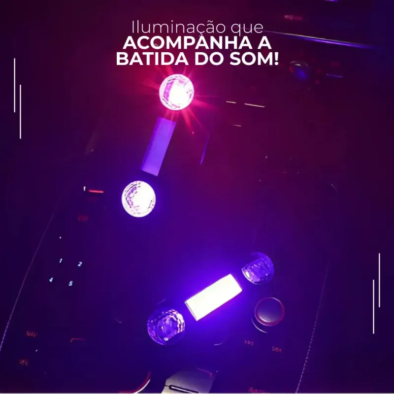 Barra de Luz Ambiente RGB Rítmica com Controle