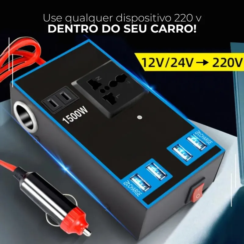Inversor de Potência Veicular 12V/24V para 220V com USB