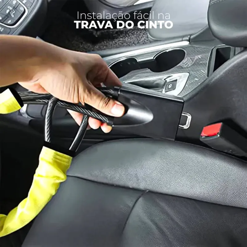 Trava Antifurto de Volante com Cabo de Aço