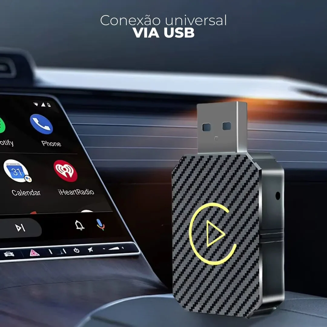 Adaptador Sem Fio para CarPlay e Android Auto