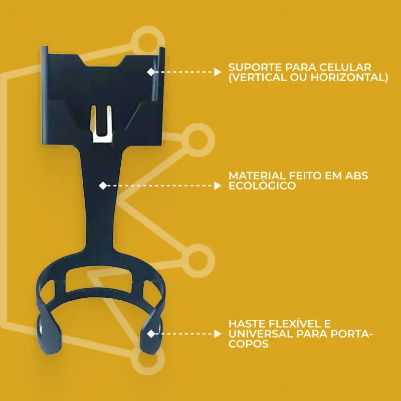 Suporte de Celular para Porta-Copos 2 em 1