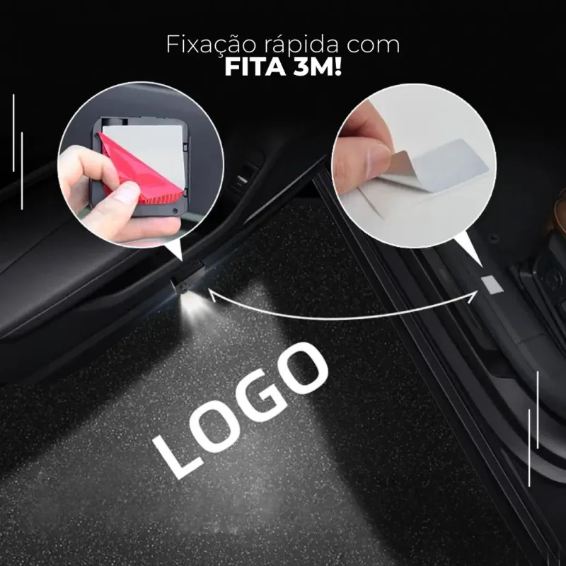 Projetor de Logo para Porta com Sensor
