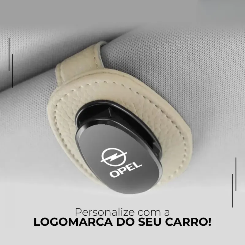 Porta-Óculos de Couro para Quebra-Sol