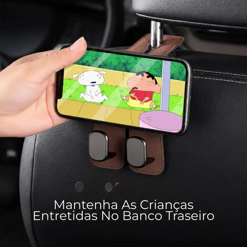 Gancho Duplo para Bolsas no Encosto do Banco