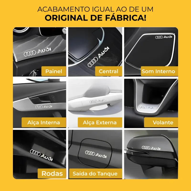Emblema Adesivo 3D com a Marca do Carro
