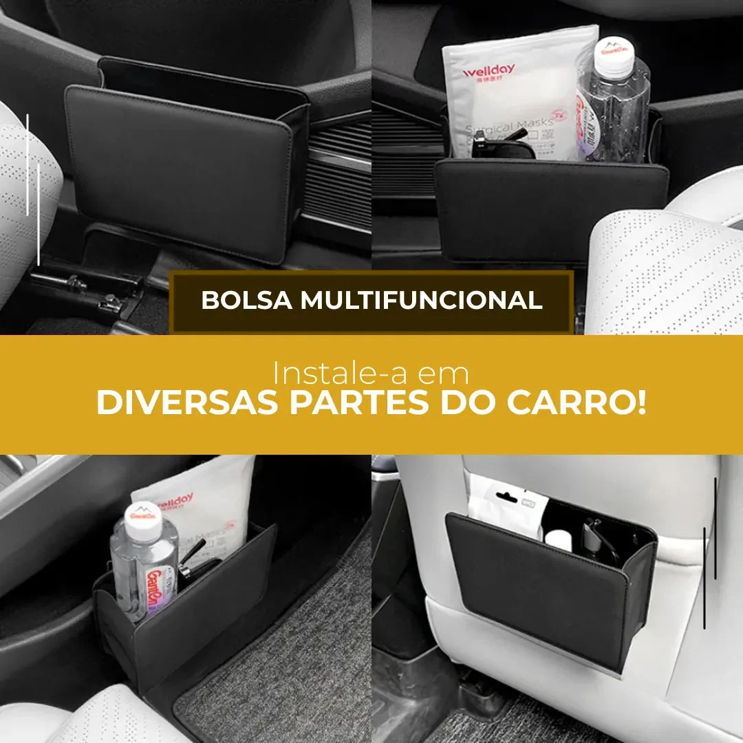 Lixeira e Organizador de Couro para Carro
