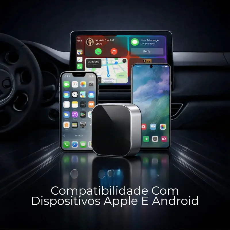 Adaptador CarPlay e Android Auto Sem Fio 2.0